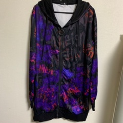 NieR CLOTHING   黒×青 パーカー パンク ロック
