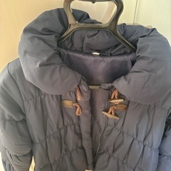 キレイ　ネイビー　女の子　冬のダウンコート　150cmの画像