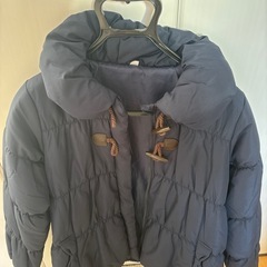 キレイ　ネイビー　女の子　冬のダウンコート　150cmの画像