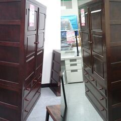 【店頭受渡し】松本民芸家具　和タンス　54.780円税込　サイズ　約　W103　H176　D49ｃｍの画像