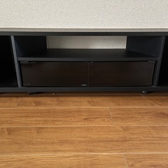 超美品　〜52型対応テレビ台　日本製　完成品　収納付　黒　　の画像