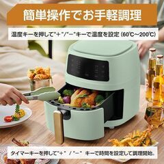 【新品】フライヤー 家庭用 油なし 電気 卓上 油なし揚げ 温度調整 タッチパネル 5L 揚げ物 からあげ 串揚げ おしゃれ 新生活 ミニフライヤー ny541の画像