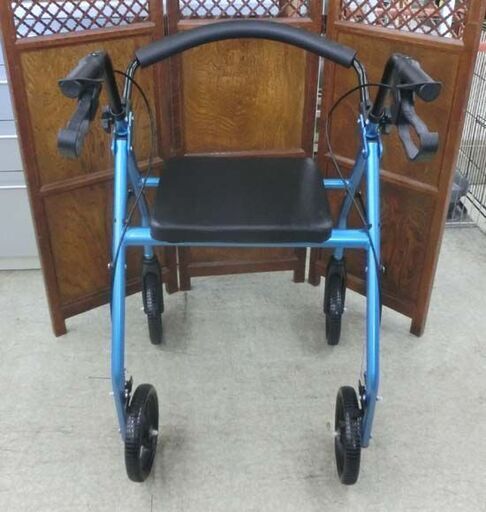 折りたたみ 歩行器 座面付き 青 大人用歩行器 歩行補助 シルバーカー シニアカー ４輪 四輪 軽量 リハビリ 高さ調節 札幌市 西野店 sg162-a.jpg