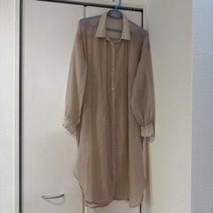 GUシースルーシャツワンピ