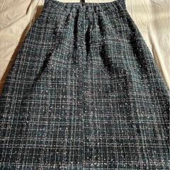 ツイードタックフレアスカート Lの画像