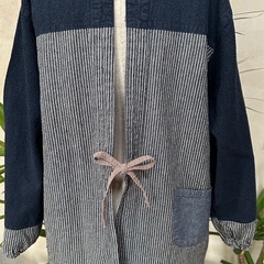 取り引き終了しましたm(_ _)m  　デニム風冬用割烹着の画像