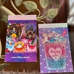 ディズニー メモ用紙 カラフル　6×9.5センチ　各2枚程度使用