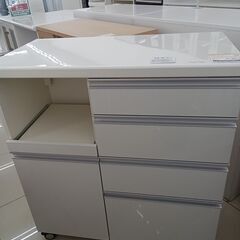 ★ジモティ割あり★ パモウナ レンジ台 ホワイト H100.5×D47×W90 クリーニング済み HJ5302