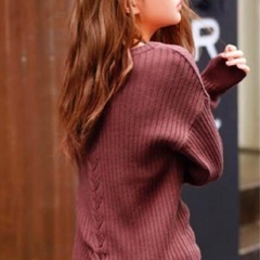 GRL グレイル　バックレースアップリブニット ［mb590］ オフホワイト Mの画像