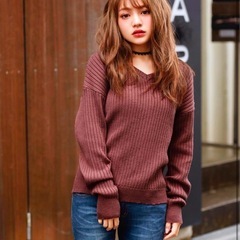 GRL グレイル　バックレースアップリブニット ［mb590］ オフホワイト Mの画像