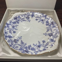【新品未使用】Noritake ノリタケ　耳付きケーキ皿　ブルー...