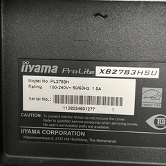 PCモニター　iiyama27インチ　　　の画像