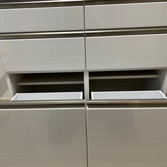 ホワイト 収納キャビネット 6引き出し