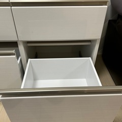 ホワイト 収納キャビネット 6引き出し