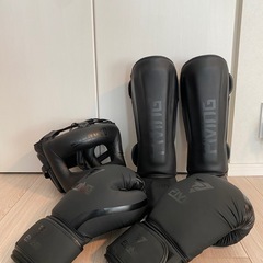 キックボクシング用グローブ、レガース、ヘッドギア3点／FIVING、ZHENGTU／総額12,000円相当の画像