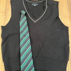 【受け渡し完了】新琴似中学校　男子制服　ブレザー　ズボン2本　ベスト　ネクタイ　5点セットの画像