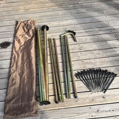 100%コットン ベルテント、センターポール他、ペグ14本