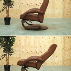 ≪yt1718ジ≫ Fjords/FBフィヨルド Avensis C BASE CHAIR/アヴェンシス Cベースチェア ブラウン系 SIMMONS/シモンズ パーソナルチェア/中古家具/宮城県仙台市 61202-02の画像