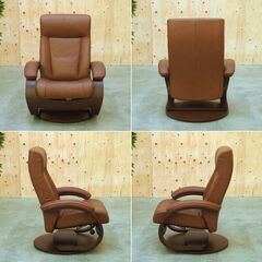 ≪yt1718ジ≫ Fjords/FBフィヨルド Avensis C BASE CHAIR/アヴェンシス Cベースチェア ブラウン系 SIMMONS/シモンズ パーソナルチェア/中古家具/宮城県仙台市 61202-02の画像