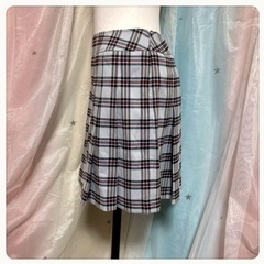 ꒰Private Label꒱チェック柄 ミニスカート 灰色系プレッピースタイルの画像