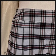 ꒰Private Label꒱チェック柄 ミニスカート 灰色系プ...