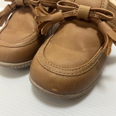14cm 子供 女の子 靴 ブラウンの画像
