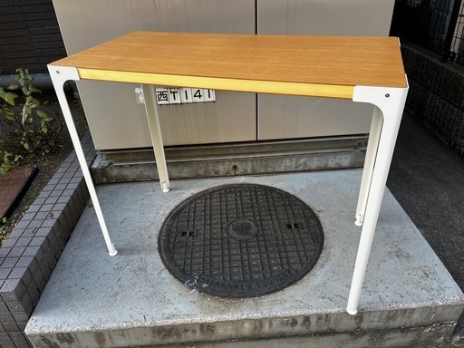 【東京送料無料】無印良品 スチール枠 木製デスク幅90cm