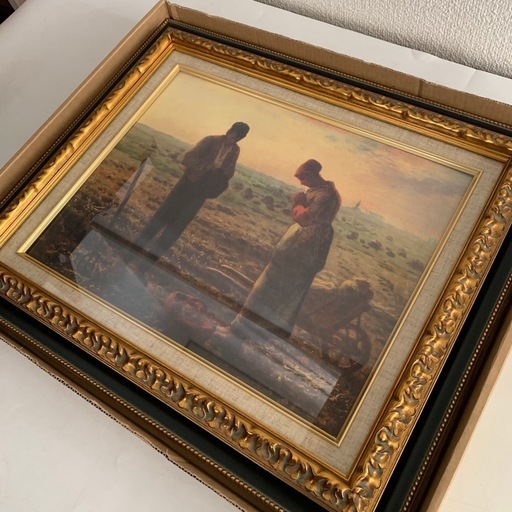 新品未使用　箱入り　絵画 世界の名画シリーズ 額縁付　ジャン・フランソワ・ミレー 「晩鐘」ミレー　絵画　複製画　額縁