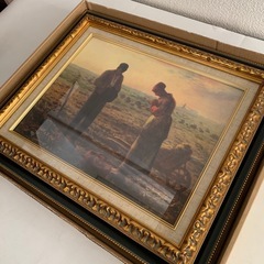 新品未使用　箱入り　絵画 世界の名画シリーズ 額縁付　ジャン・フランソワ・ミレー 「晩鐘」ミレー　絵画　複製画　額縁の画像