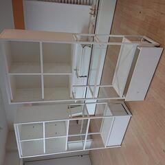 収納家具 スチールラック ガラス