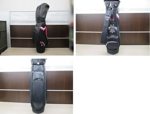 callaway キャロウェイ ゴルフバッグ レディース ブラック×ピンク 5分割 キャディバッグ キルティング 苫小牧西店