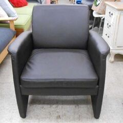 1人掛け ソファ こげ茶 ニトリ Nシールド ピクシー2KD DBR 合皮 チェア 椅子 1P １シーター 札幌 西野店の画像