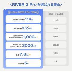 【本日終了】EcoFlow RIVER 2 Pro 768Wh + 160W ポータブル電源 ソーラーパネル セットの画像
