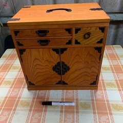 昭和レトロ　小物入れ　ミシン台　文机　木製 折り畳み式の画像