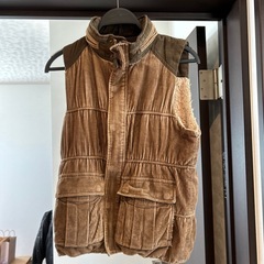 ブラウン コーデュロイ ノースリーブベスト
