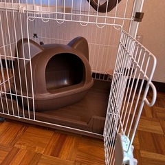 猫 ケージ トイレ 水飲み セットの画像