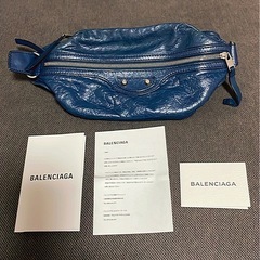 BALENCIAGA ボディバッグ 青 レザー