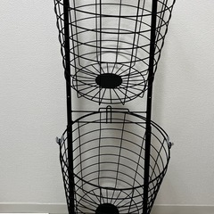 ランドリーバスケット 2段 スリム 丸型の画像