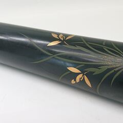 【中古品】【理由有品】丸筒形花器 漆器 輪島 花生 花入れの画像