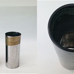 【中古品】【理由有品】丸筒形花器 漆器 輪島 花生 花入れの画像