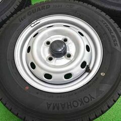 23年 深溝 ヨコハマ 冬タイヤ 145/80R12 (145R12) 6PR サンバー他/軽バン トラック用 スチールホイール付き！の画像