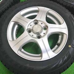 新品時のイボあり ガリ無し 21年 ブリヂストン 冬タイヤ 155/65R13 ワゴンR/ライフ/ミラ等 社外アルミ付き