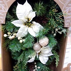 新品 クリスマス スワッグ 高さ81㎝ 屋内 装飾 飾り 玄関 松ぼっくり フラワー ディスプレイ 札幌市東区 新道東店の画像