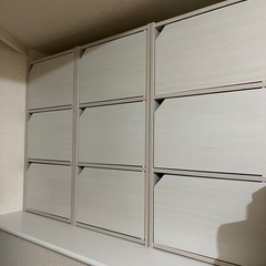 【美品】扉付きカラーボックス3段×3個セット の画像