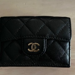 極美品　CHANEL 三つ折り財布 黒 レザーの画像