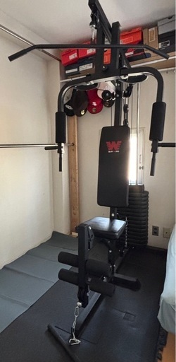 家で全ての筋トレ、BARWING ホームジム＆ベンチプレスセット＆ダンベル152.5kg＆ジムマット12枚＆合板３枚 マルチジム
