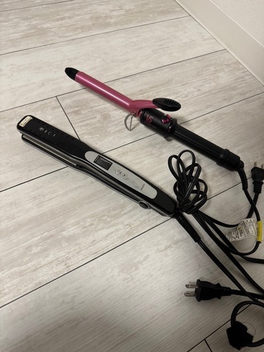 ヘアアイロン2点セット(ｽﾄﾚｰﾄｱｲﾛﾝ､ｶｰﾙｱｲﾛﾝ)