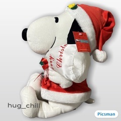 【タグ付】PEANUTS スヌーピー クリスマス サンタ ぬいぐるみ 50cmの画像