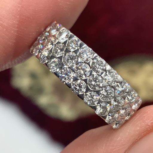 パヴェダイヤ　リング　K18WG ダイヤモンド　1.5ct 約12号　7g