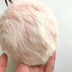 ラビットファー　ピンク　ホワイト　イヤマフ　イヤマフラーの画像
